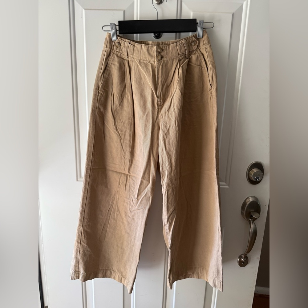 Madewell The Petite Harlow Wide-Leg Pant in Seed Khaki